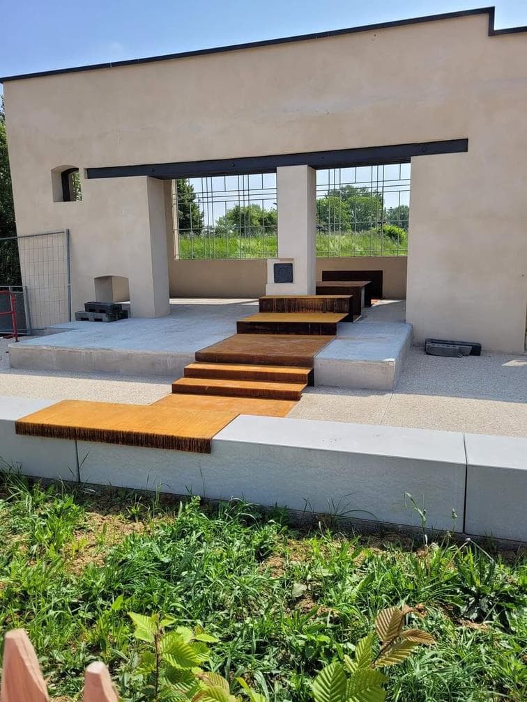 Bandeau escalier en acier Corten